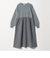 ニット×タフタ コンビギャザー ワンピース グレー‐ウォッシャブル‐ ＜A DAY IN THE LIFE＞