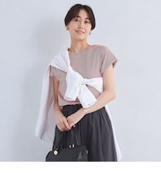 グロッシー フレンチスリーブ Tシャツ -制菌-
