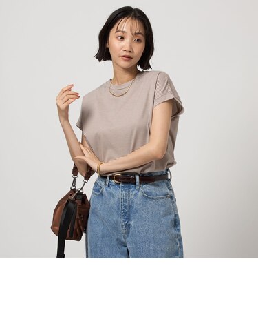 グロッシー フレンチスリーブ Tシャツ -制菌-