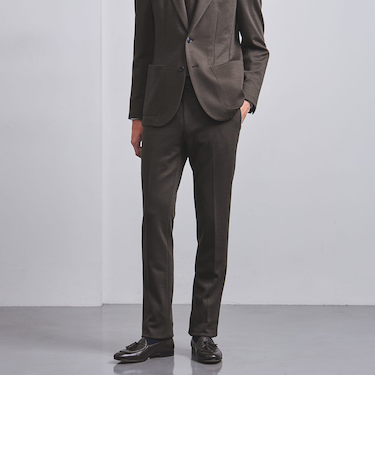 ジャージ ノープリーツ テーパード スラックス COMFORT EASY-MODEL