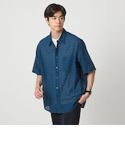 ミニ オンブレ チェック ジャストルーズ レギュラーカラー シャツ -通気性-