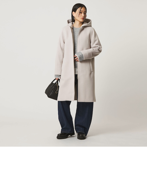 ニットビーバー フーデッド 2WAY コート <A DAY IN THE LIFE>