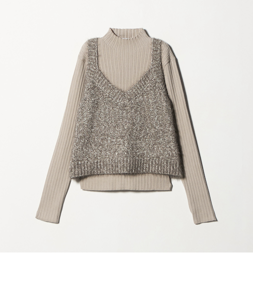 フェザーミックス キャミ＋ハイネックニット ＜A DAY IN THE LIFE＞