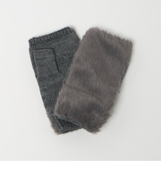 フェイクファー×ニット フィンガーレスグローブ 手袋 ＜A DAY IN THE LIFE＞