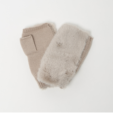 フェイクファー×ニット フィンガーレスグローブ 手袋 ＜A DAY IN THE LIFE＞