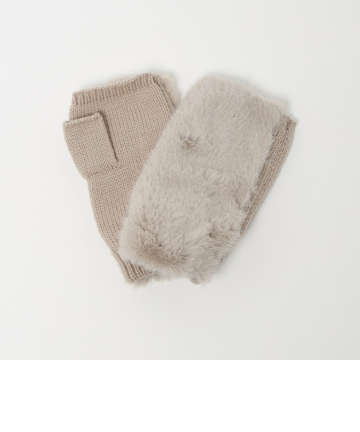 フェイクファー×ニット フィンガーレスグローブ 手袋 ＜A DAY IN THE LIFE＞