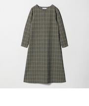 ブラッシュジャガード チェック フレアワンピース ‐ウォッシャブル‐＜A DAY IN THE LIFE＞
