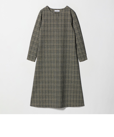 ブラッシュジャガード チェック フレアワンピース ‐ウォッシャブル‐＜A DAY IN THE LIFE＞