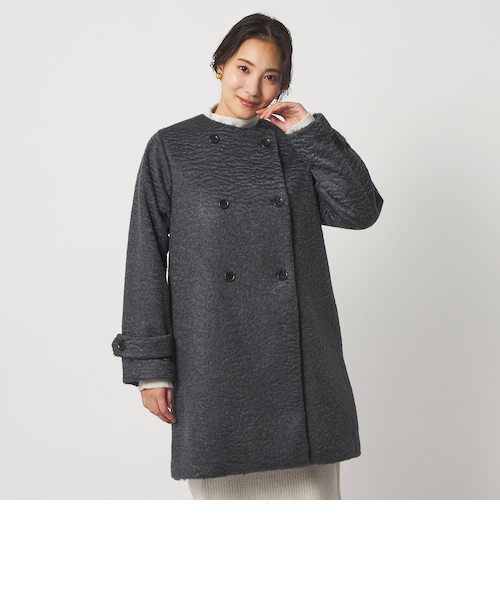SENTDALE WOOL セントデールウール ノーカラー ミドル コート