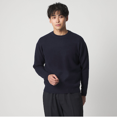 ミドルゲージ アンゴラミックス クルーネック ニット-ウォッシャブル-<A DAY IN THE LIFE>