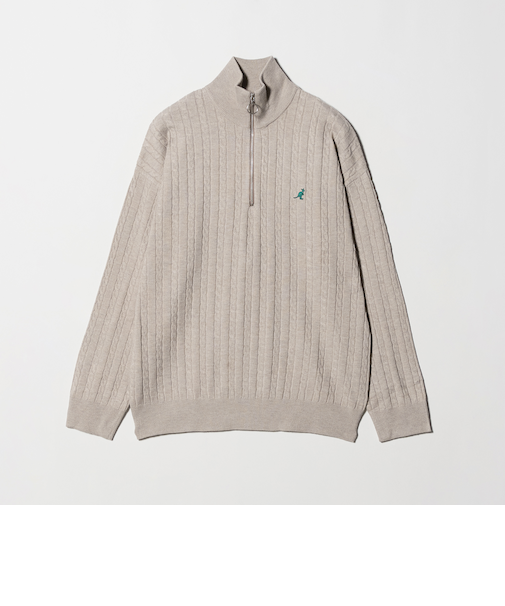 【別注】 ＜KANGOL＞ハイゲージ ケーブル ハーフジップニット-マシンウォッシャブル-＜A DAY IN THE LIFE＞