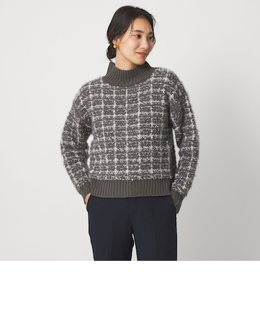 フェザー×テープヤーン ツイードライク ハイネックニット <A DAY IN THE LIFE>