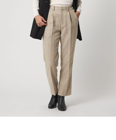 ブークレ ヘリンボーン タックストレートパンツ ‐ウォッシャブル‐ ＜A DAY IN THE LIFE＞