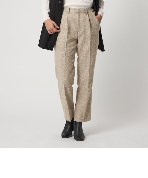 ブークレ ヘリンボーン タックストレートパンツ ‐ウォッシャブル‐ ＜A DAY IN THE LIFE＞