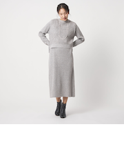 メランジ フェザーベスト＋リブワンピース  ‐ウォッシャブル‐＜A DAY IN THE LIFE＞