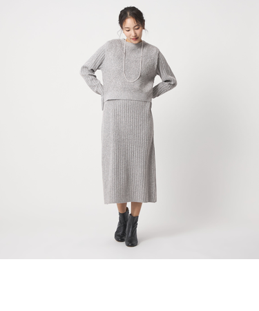 メランジ フェザーベスト+リブワンピース ‐ウォッシャブル‐<A DAY IN THE LIFE>