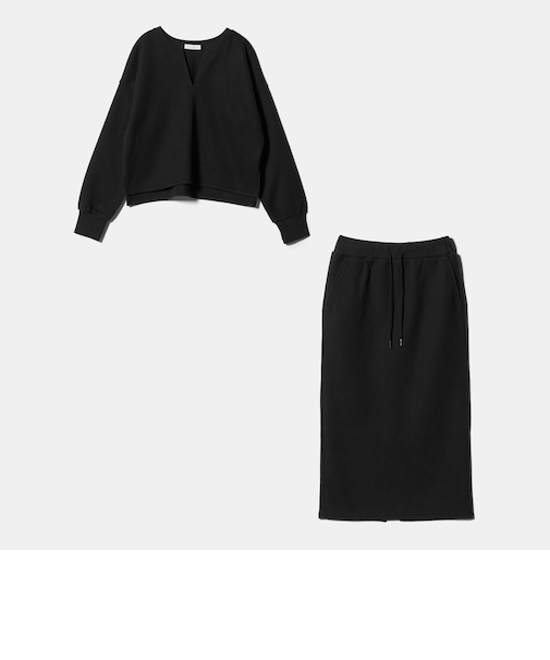 ニットソー キーネック＋スカート ‐ウォッシャブル‐＜A DAY IN THE LIFE＞