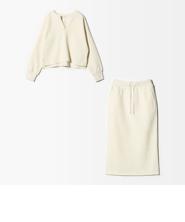 ニットソー キーネック+スカート ‐ウォッシャブル‐<A DAY IN THE LIFE>