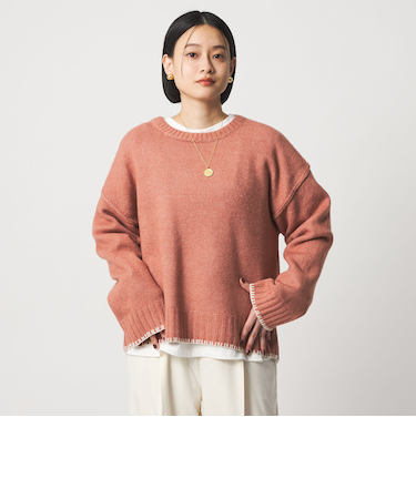 ブランケットステッチ クルーネックニット <A DAY IN THE LIFE>