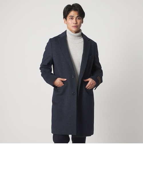 ユナイテッドアローズ●極美品●カシミヤブレンド 3Bロングチェスターコート M ウール カシミヤ ビーバーチェスターコート