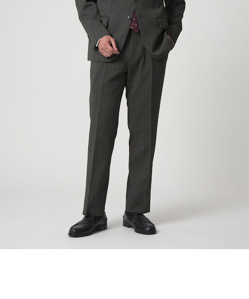 ヘリンボーン ミルド ノープリーツスラックス-セットアップ対応-<A DAY IN THE LIFE>