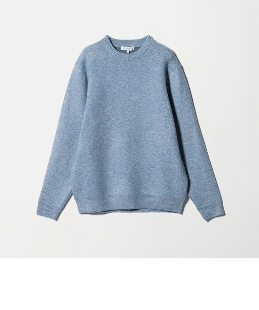 ダブル フェイス メランジ クルーネックニット-ウォッシャブル-<A DAY IN THE LIFE>