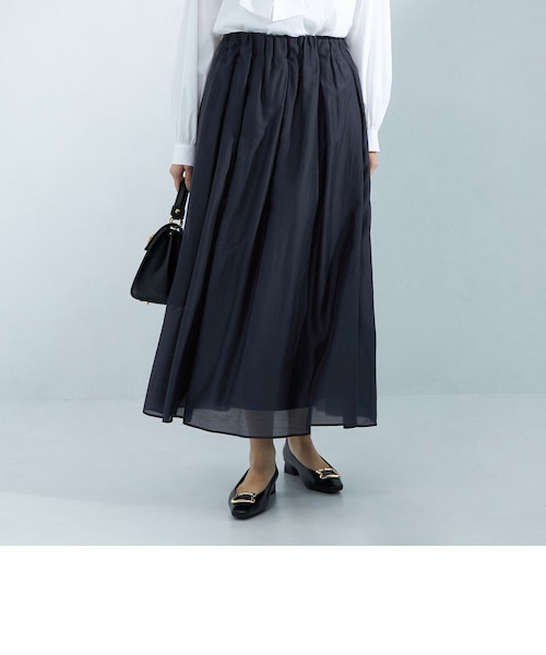 【LT.BLUE】[size SHORTあり]シアー ギャザー スカート 4 UNITED ARROWS LTD. OUTLET｜[size SHORTあり]シアー ギャザー