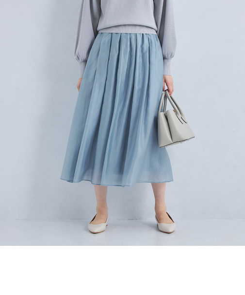 ［size SHORTあり］シアー ギャザー スカート 4