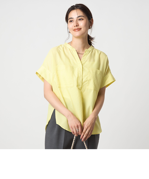 ドビー スキッパー ポケット ショートスリーブ ブラウス 2