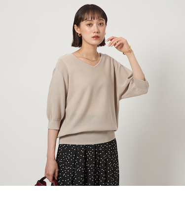 シャーリー Vネック ショートスリーブ ニット プルオーバー