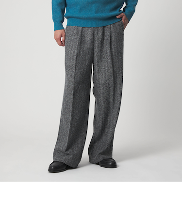 ファンシー ツイード 1プリーツ ワイドスラックス＜A DAY IN THE LIFE＞