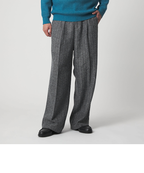 ファンシー ツイード 1プリーツ ワイドスラックス＜A DAY IN THE LIFE＞