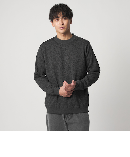 ニットフリース ヘリンボーンプリント スウェット＜A DAY IN THE LIFE＞