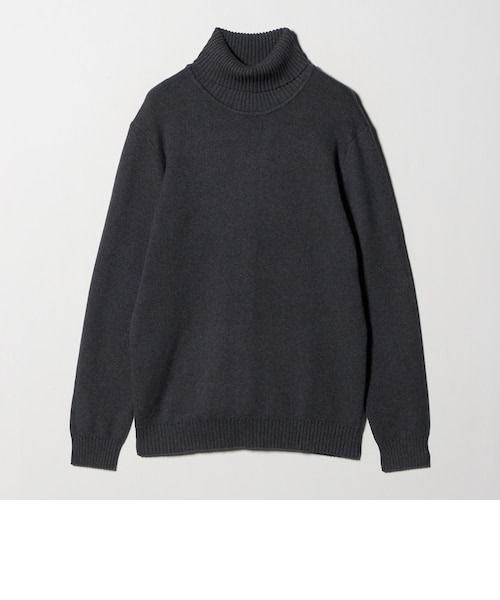 カシミヤブレンド スムース タートルネックニット-ウォッシャブル-＜A