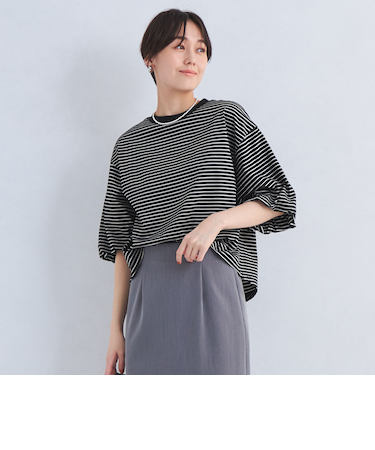 パフギャザースリーブ プルオーバー カットソー