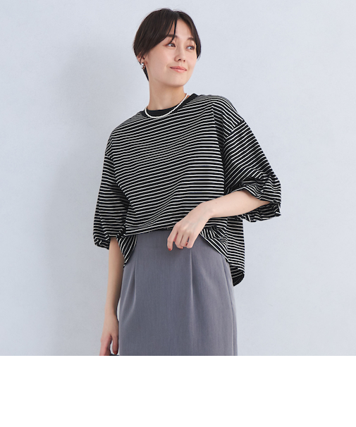 パフギャザースリーブ プルオーバー カットソー