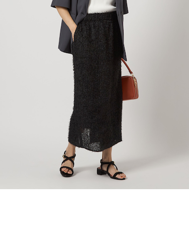 フリンジ ジャカード タイト スカート