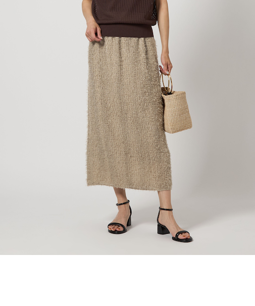 フリンジ ジャカード タイト スカート