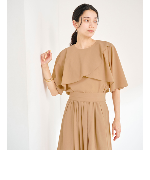 Breeze Cool ケープ ブラウス -マシンウォッシャブル・吸水速乾・通気性-