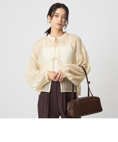 リボン シアー ブラウス