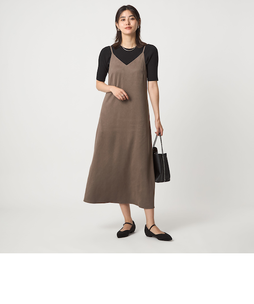 スウェードライク キャミソール ワンピース