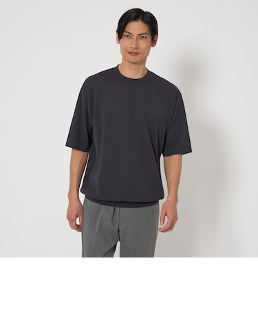 A+ リネンミックス クルーネック ニット