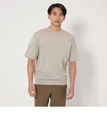 A+ リネンミックス クルーネック ニット