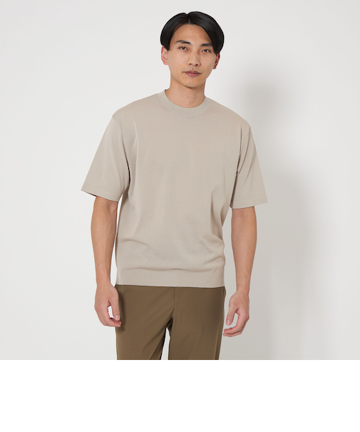 A+ リネンミックス クルーネック ニット