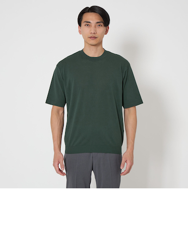 A+ リネンミックス クルーネック ニット