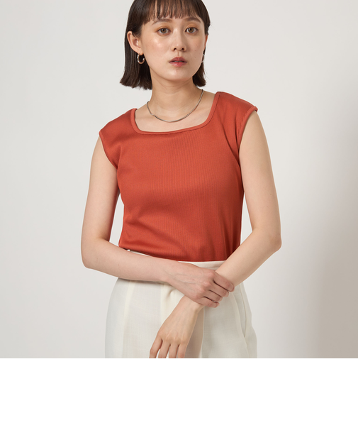 ブライトリブ フレンチスリーブ プルオーバー カットソー -制菌-