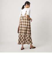 シアー チェック キャミソールワンピース