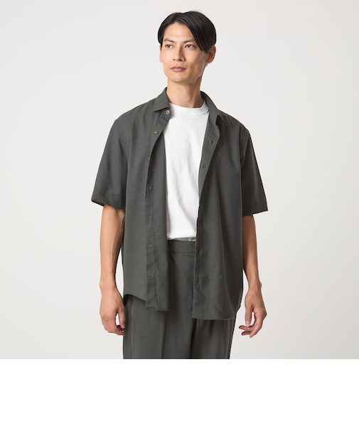 TWタンブラー リラックス レギュラーカラー 半袖シャツ -ウォッシャブル・ストレッチ-