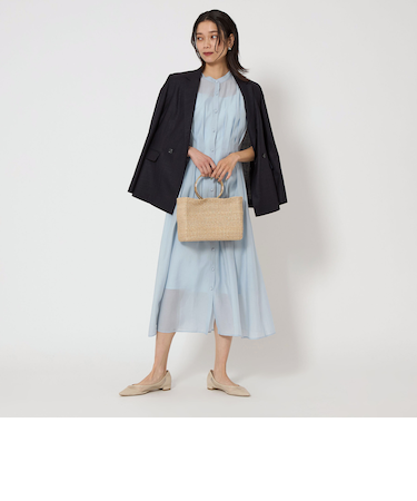 カッセン ウエストタック フレンチスリーブ ワンピース