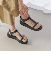 Tストラップ プラットフォーム サンダル